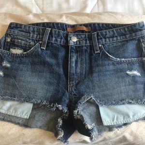 Joe’s hi/lo cutoff denim shorts